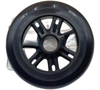 Ruote per scooter con cuscinetti, materiale PU di lunga durata per una guida fluida, colore nero trasparente, diametro 125 mm e spessore 24 mm, confezione singola (125 x 24 nero)