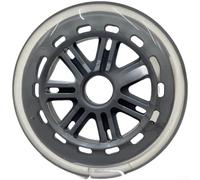 Ruote per scooter con cuscinetti, materiale PU di lunga durata per una guida fluida, colore nero trasparente, diametro 125 mm e spessore 24 mm, confezione singola (125 x 24 trasparente)