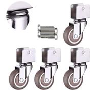 Ruote per Sedia da Ufficio a Forma di U da 1,5 Pollici, Spessore 1,5 mm, Ruote con Freno, 18 mm, 20 mm, 22 mm, 25 mm, capacità di carico 176 libbre, Adatte per mobili, culle (4 Freni 18 mm)