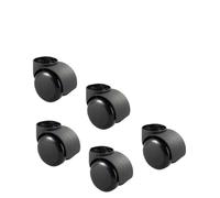 Ruote Per Sedia Ufficio 1/2/5 pezzi bianco/nero senza stelo/asta universale sedia da ufficio girevole silenziosa scrivania for computer tavolo rotelle grande rivestimento nero(Rodless-Black-5 Pcs)