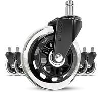 Ruote per sedie da ufficio Rotelle di ricambio per sedie in gomma per tutti i pavimenti, 10x22mm, Chiaro (per 1KEA)