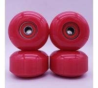 Ruote per skateboard con cuscinetti, 4 pezzi, 52 x 32 mm, 95 A, morbide, per longboard cruiser, cuscinetti ABEC-9, per pattinaggio su strada (rosso)