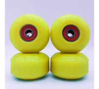 Ruote per skateboard con cuscinetti, 4 pezzi, 52 x 32 mm, 95 A, morbide, per longboard cruiser, cuscinetti ABEC-9, per pattinaggio su strada (giallo)