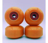 Ruote per skateboard con cuscinetti, 4 pezzi, 52 x 32 mm, 95 A, morbide, per longboard cruiser, cuscinetti ABEC-9, per pattinaggio su strada (arancione)