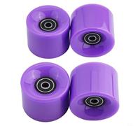 Ruote per skateboard e longboard, confezione da 4 ruote con cuscinetti ABEC-9 e distanziatori, set per passeggiate in strada e al parco (viola)