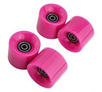 Ruote per skateboard e longboard, confezione da 4 ruote con cuscinetti ABEC-9 e distanziatori, set per passeggiate in strada e al parco (Mei red)