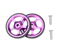 Ruote pieghevoli da 60 mm, in lega di alluminio e gomma, cuscinetto integrato per una guida fluida, design leggero per Brompton e, include due ruote e (viola)