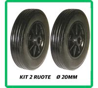 Ruote piene per carriola carrello portapacchi portatutto nuovo Ø foro 20mm 2pz.