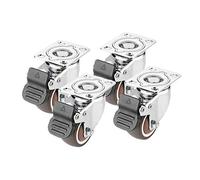 Ruote piroettanti, Confezione da 4 rotelle for mobili girevoli con freni, staffa piatta da 1,25 pollici