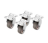 Ruote piroettanti, Confezione da 4 rotelle for mobili girevoli con freni, staffa piatta da 1,25 pollici