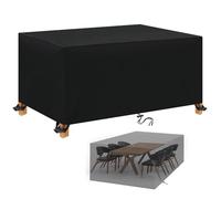 Ruote piroettanti Copertura per mobili da giardino all'aperto 200X160X80Cm Impermeabile Tessuto Oxford per impieghi gravosi Nero 600D Proteggi i tuoi mobili da giardino da pioggia, sole e po