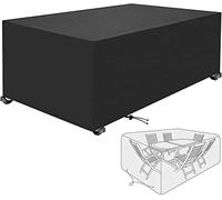 Ruote piroettanti Impermeabile 600D Oxford Patio Furniture Cover 245X165X100Cm Copertura da giardino all'aperto per impieghi gravosi per tavolo e sedie rettangolari in rattan Protegge da pio