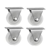 Ruote Piroettanti Rotelle universali for piastre resistenti da 2/4 pezzi con meccanismo di bloccaggio - for i, carrelli, rotelle industriali bianche PP, 1,97"(4pcs Fixed wheel)