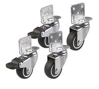 Ruote piroettanti, Ruote for impieghi gravosi, 4 ruote girevoli a L con supporto silenzioso, di ricambio a 360°, cuscinetti a sfera, silenziose for lettino, mobile da cucina, mobili(1.25inch)