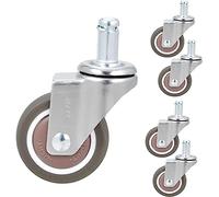 Ruote piroettanti, Ruote girevoli con stelo, ruote for sedie da ufficio, in TPE M10×15 mm, 11x22, di ricambio for carrelli, lettino for bambini, mobiletto, tavolo, confezione 5(A,38mm/1.5inch)