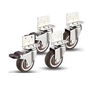 Ruote piroettanti, Ruote girevoli di ricambio in gomma for mobili, confezione da 4, con doppi cuscinetti e freno, 38 mm/50 mm