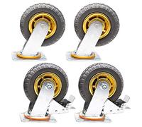 Ruote piroettanti, ruote per mobili industriali, Industrial Furniture Caster Wheels 360 Degree Swivel Rubber Wheel Pack of 4 100-200mm(Brake+universal,150mm)