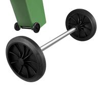 Ruote Plastica per Bidoni Spazzatura, Set 2 Pezzi con Albero Cavo | Nero Leggero, Sterzata Fluida e Presa Sicura, per Raccolta Rifiuti in Uffici e Case di Cura
