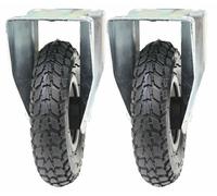 Ruote pneumatiche da 8" 200 mm, 2 ruote fisse (200x50) gonfiate pompate - set...