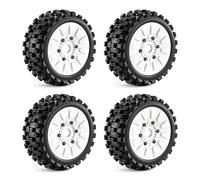 Ruote Pneumatici Per Traxxas Jato Per Kyosho Per HPI Per HSP 1/8 | Auto RC modificano parti riparazione con aderenza pneumatici fuoristrada 118mm trazione autopulente(White)