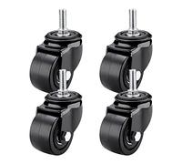 Ruote rotanti con da 3 pollici, nere, M12 con baricentro basso in PP, 75 mm, 66 mm-66 mm