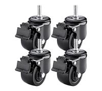 Ruote rotanti con da 3 pollici, nere, M12 con baricentro basso in PP, 75 mm, con freno, 66 mm-66 mm