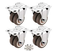 ruote rotanti con sfere, Ruote girevoli con doppie ruote in gomma e viti, confezione da 4, 38 mm e 50 mm(Standard+brake,38mm/1.5in)