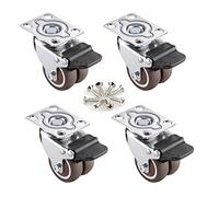 ruote rotanti con sfere, Ruote girevoli con doppie ruote in gomma e viti, confezione da 4, 38 mm e 50 mm(Brake,38mm/1.5in)