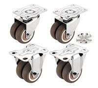 ruote rotanti con sfere, Ruote girevoli con doppie ruote in gomma e viti, confezione da 4, 38 mm e 50 mm(Standard+universal,50mm/2in)