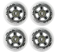 Ruote rotelle di ricambio pattini PU 80mm/82A 4pz + cuscinetti ABEC7 8pz Nils