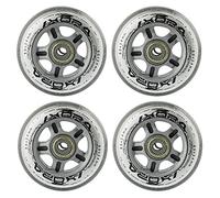 Ruote rotelle di ricambio pattini PU 80mm/82A 4pz + cuscinetti ABEC7 8pz Nils