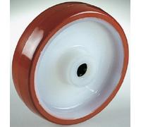 Ruote Ruota in Nylon Rivestimento Poliuretano e Gabbia a Rulli d.mm.200 P.Kg.365