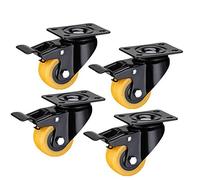 Ruote, ruote per mobili, 1,5''/2'' 200-240 kg girevole silenzioso in PU con doppio cuscinetto industriale freno for carrello divano attrezzatura meccanica 4 pezzi(4brake 1.5in)