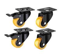 Ruote, ruote per mobili, 1,5''/2'' 200-240 kg girevole silenzioso in PU con doppio cuscinetto industriale freno for carrello divano attrezzatura meccanica 4 pezzi(2brake+2swivel 2in)