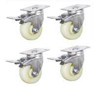 Ruote, ruote per mobili, 4 Piastra girevole in nylon for trasporto industriale universale silenzioso con freno, tavolo for carrello for mobili da fabbrica(4inch 4brake)