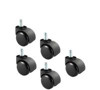 Ruote Sedia Ufficio 1/2/5 Pezzi Bianco/nero Senza Stelo/asta Universale Sedia Da Ufficio Girevole Silenziosa Scrivania For Computer Tavolo Rotelle Grande Rivestimento Nero(Black-Circlip-5 Pcs)