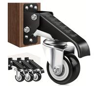 Ruote Sedia Ufficio 165 Lbs 2.5" Set Of 4 Workbench Caster Wheels Side Mounted Retractable Stepdown Wheel 360° Swivel For Tables And Equipment