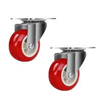 Ruote Sedia Ufficio 2 ⁄ 4 Quiet Small Casters, Universal Wheels, 1.97 "rotating Casters, Red Fixed Wheels, For Wheelbarrows, Furniture Project Carts(Universal-2pcs)