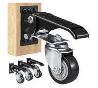 Ruote Sedia Ufficio 2.5" Set Of 4 Workbench Caster Wheels Side Mounted Retractable Stepdown Wheel 360° Swivel For Tables And Equipment