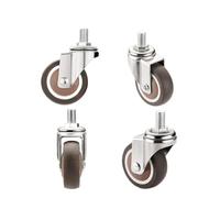 Ruote Sedia Ufficio 4PCS M8 M10 Threaded Stem Swivel Casters 1.5" / 2" Wheel Replacement Castors Rubber Castor No Noise TPE Rubber Furniture Castor(Color3)