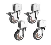 Ruote Sedia Ufficio Furniture Casters 1/1.5/2 Inches Soft Rubber Silent Wheels U-shaped Castor With Brake For Cabinet Clamp Replacement Rollers(2inch 2swivel2brake,U25mm)