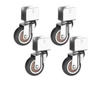 Ruote Sedia Ufficio Furniture Casters 1/1.5/2 Inches Soft Rubber Silent Wheels U-shaped Castor With Brake For Cabinet Clamp Replacement Rollers(2inch 4pcs swivel,U20mm)
