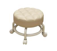 Ruote Sgabello Girevole 1 Pezzi Sgabello Regolabile con Ruote Ergonomic Sedia Ufficio con Ruote per Casa Ufficio Cucina Officina Pedicure(White)
