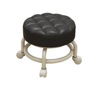 Ruote Sgabello Girevole 1 Pezzi Sgabello Regolabile con Ruote Ergonomic Sedia Ufficio con Ruote per Casa Ufficio Cucina Officina Pedicure(Black)
