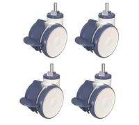 Ruote Silenziose Girevoli A 360°, Set Di Ruote Mediche Da 4 Pezzi Con Freni | Ruote In Gomma TPR, Adatte For Tavoli, Letti E Carrelli Medici(Screw rod,4inch)