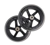 Ruote silenziose in poliuretano con cuscinetti ad alta velocità, rulli di ricambio resistenti all'usura per carrelli, carrelli, mobili, skate, nero trasparente (125 mm x 24 mm traslucido)
