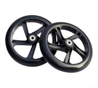 Ruote silenziose in poliuretano da 12,7 cm, 15,2 cm, 17,8 cm, 20,3 cm, per scooter, pattini in linea, carrelli della spesa, dispositivi sanitari e applicazioni di mobili, prestazioni (nero, 180 x 30