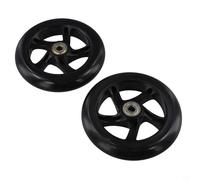 Ruote silenziose in PU per monopattini con cuscinetti ad alta velocità, rulli resistenti all'usura di ricambio per carrelli, set di ruote lisce per mobili e carrelli della spesa (145mm*30mm nero)