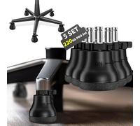 Ruote sostitutive bloccabili per sedie da ufficio - Aggiornamento con fermi e rotelle lisce per pavimenti in legno, passaggio facile tra scorrimento ruota e fermo ruota, impostazione On/Off