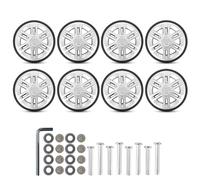 Ruote Trolley Ricambio, Ruote Per Trolley 8 pezzi/set ruote universali for bagagli da 60 mm, kit di riparazione valigie viaggio, doppie ricambio, facile installazione, rotolamento regolare(Silver)